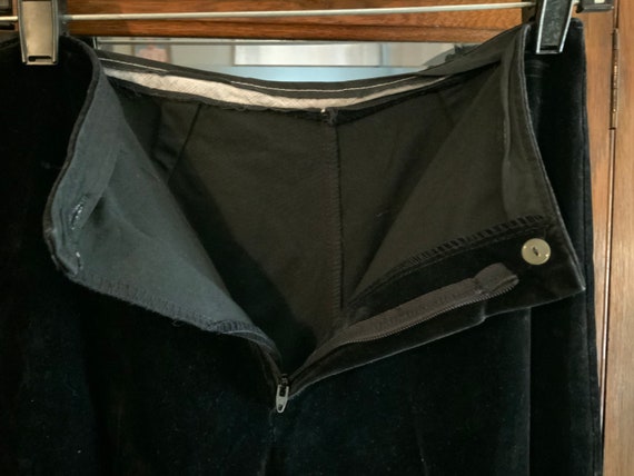 Vintage Black Velvet Bell Bottom Pants, Size Small - image 4