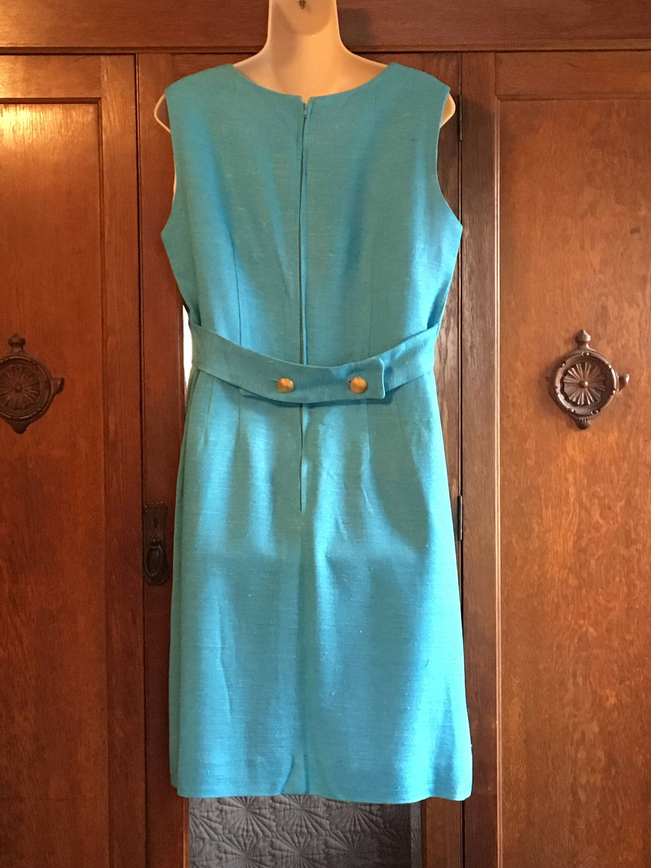 Alison Ayres Vintage 1960s Turquoise Dress - Etsy