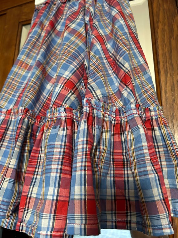1970s Handmade Cowgirl Plaid Skirt and Reversible… - image 4
