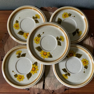 1970s Mikasa “Melissa” F5811 Stone Manor Untertassen (Japan) Set of 5