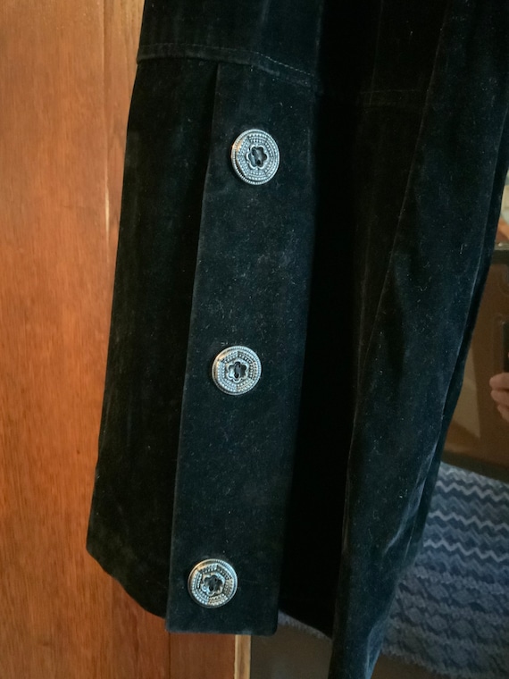 Vintage Black Velvet Bell Bottom Pants, Size Small - image 2