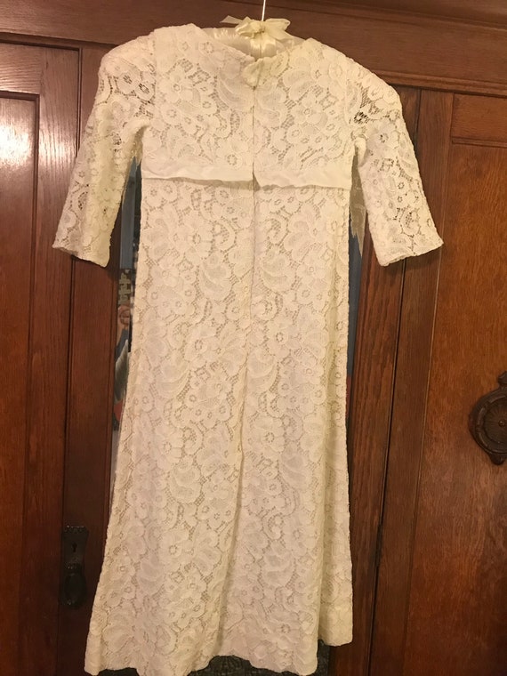 1970s Lace Flower Girl Dress - image 6