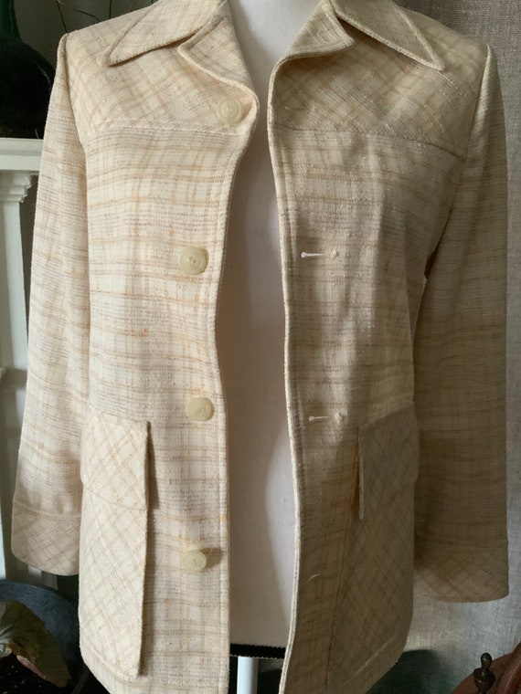 1970s Lee Wald Unisex yellow and white Jacket View 4