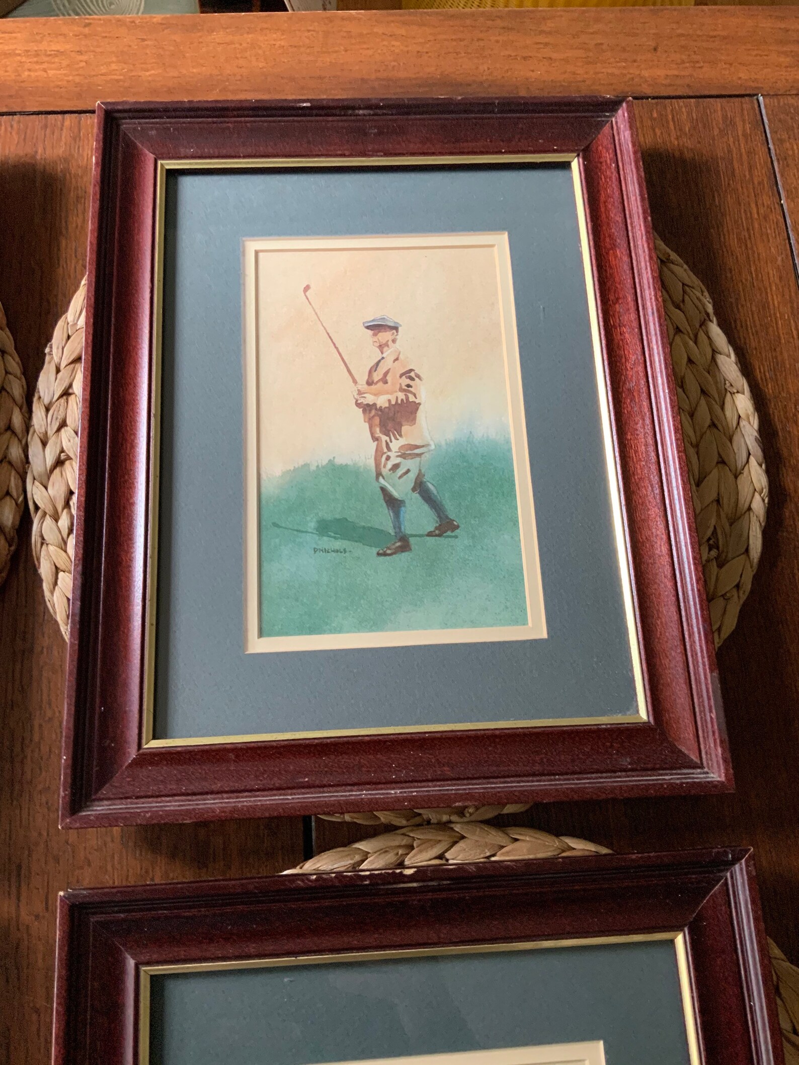 4 D. Nichols Vintage Framed Golf Watercolor Prints Etsy