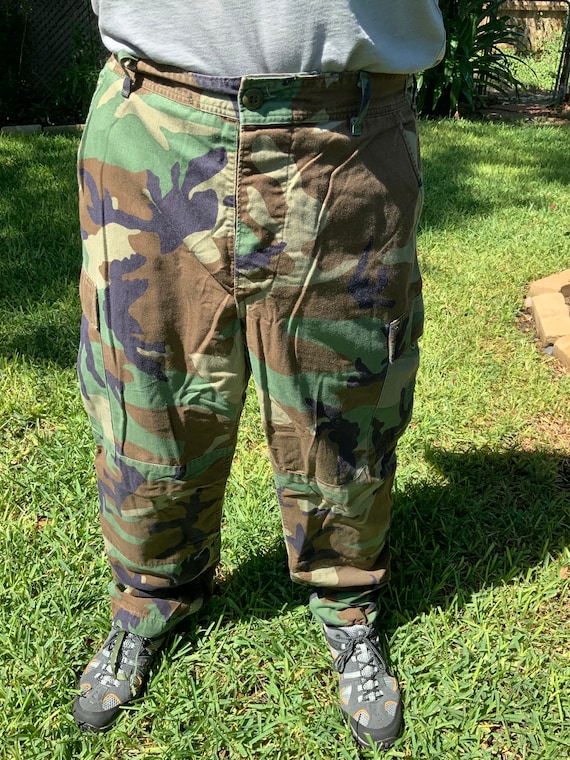 Woodland Green BDU Camouflage Jungle Pants, Size MR, Stock