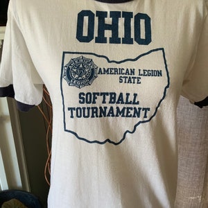 1980s Ohio American Legion State Softball Tournament Tee, Size M (38-40)
