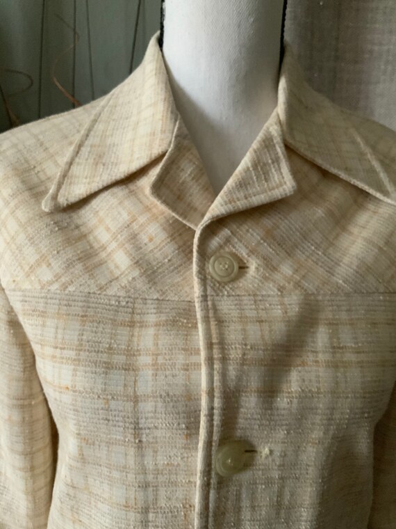 1970s Lee Wald Unisex yellow and white Jacket View 3