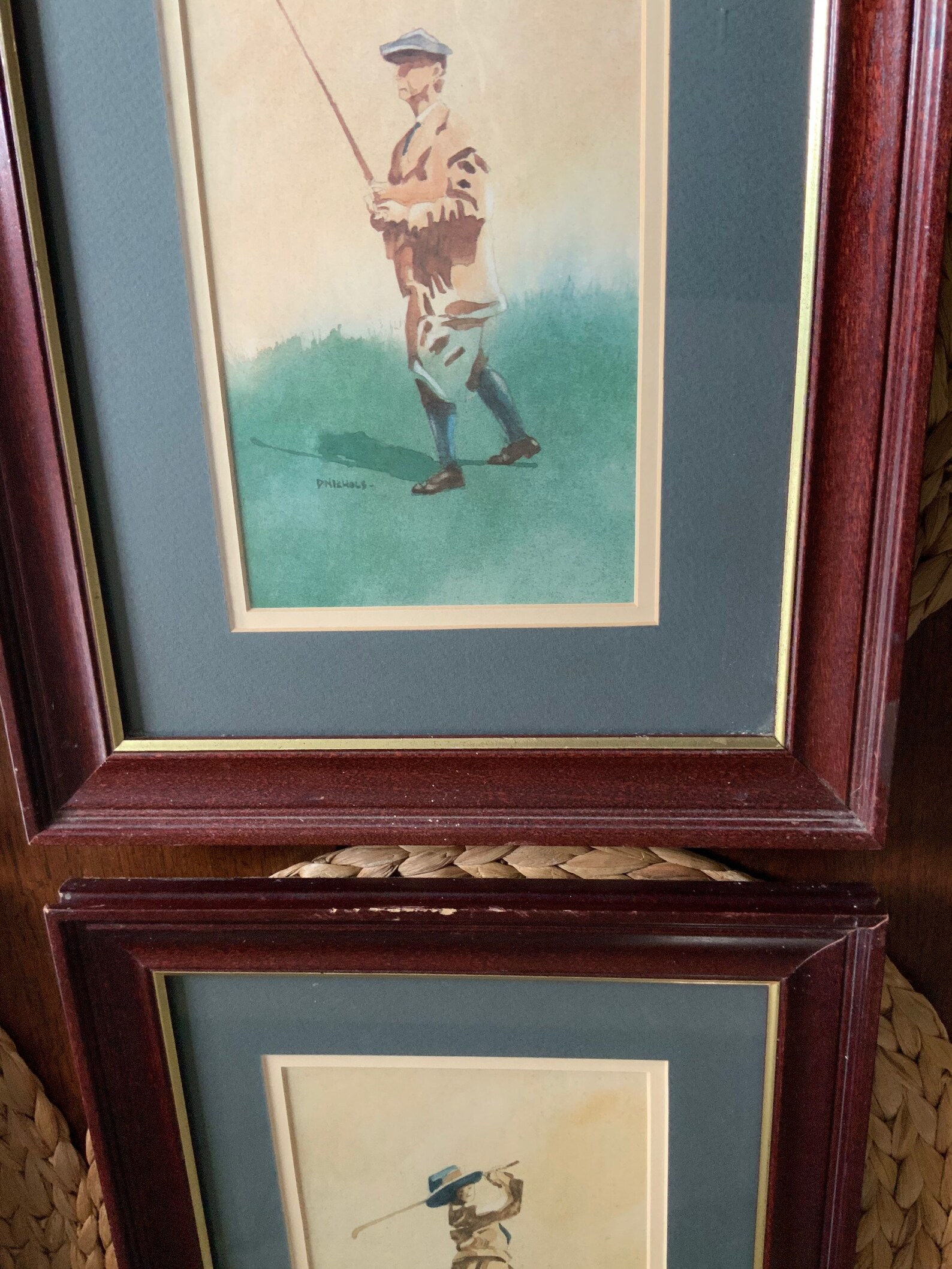 4 D. Nichols Vintage Framed Golf Watercolor Prints Etsy