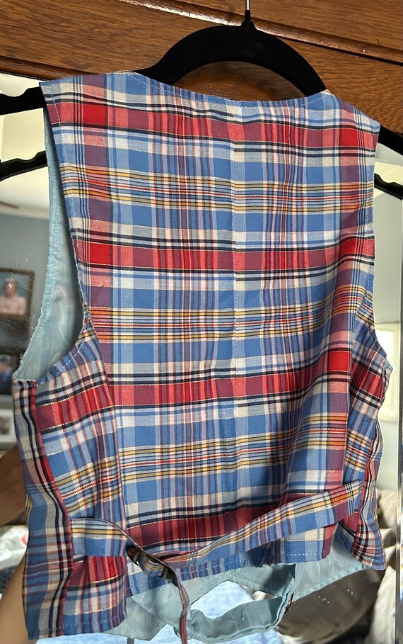 1970s Handmade Cowgirl Plaid Skirt and Reversible… - image 7