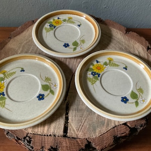 1970s Mikasa “Garden Bouquet” F5815 Stone Manor Saucers (Japan) Set of 3