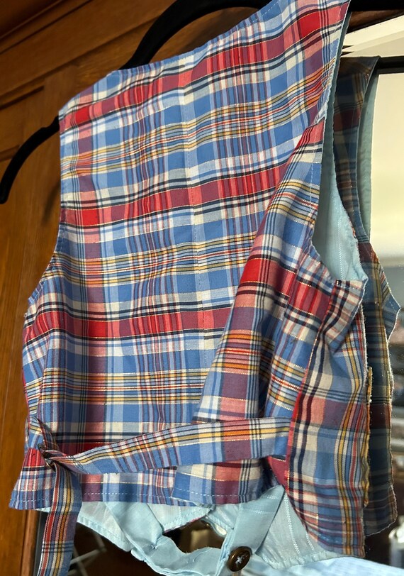 1970s Handmade Cowgirl Plaid Skirt and Reversible… - image 6