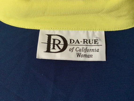 Vintage Da-Rue of California Navy & Chartreuse Ja… - image 5