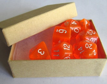 D&D Würfel Set Magnete -- Transparent Orange