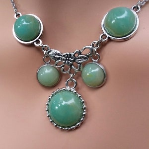 Shades of Green Triangular Gem Necklace