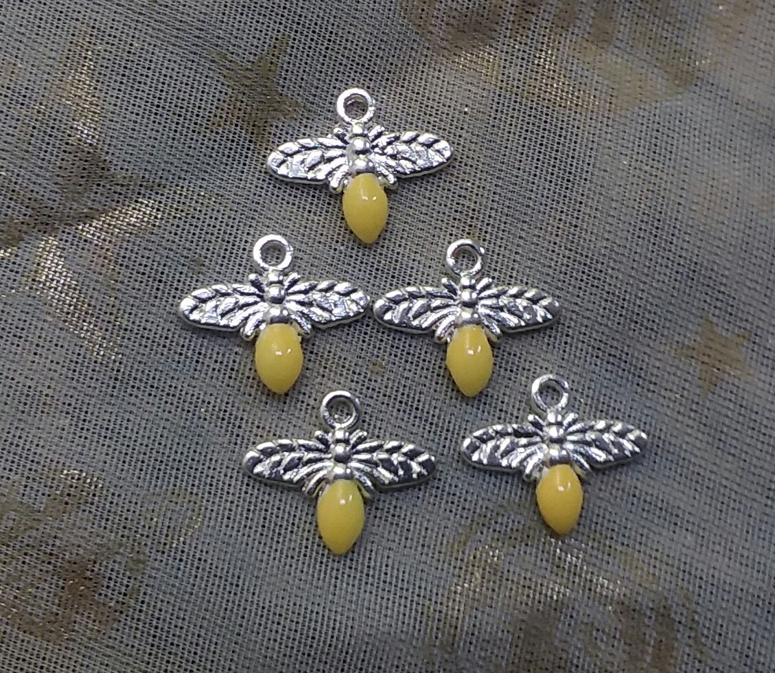 NEW** Tiny Fireflies Glow in the Dark Charms x 5, Orange Variety