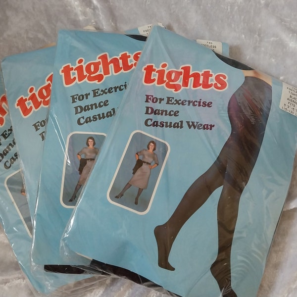 Vintage footless dance tights x4 packs made in USA , Circa 1980s