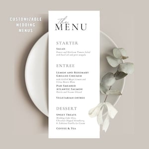 En vrac - Menus de mariage élégants - Personnalisables