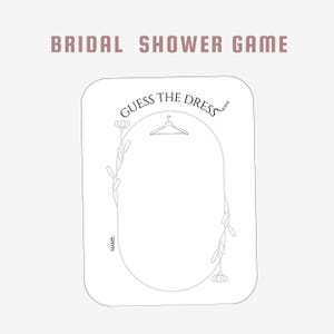 GUESS THE DRESS Cartes de jeu pour la douche nuptiale (divertissement de fête)