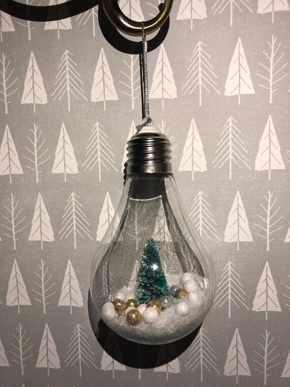 Christmas Plastic Light Bulb Decoration Etsy