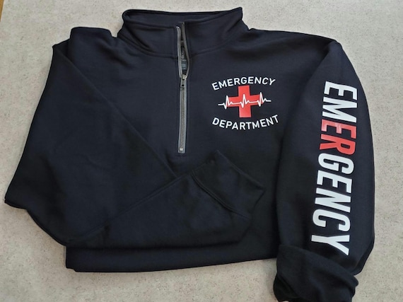 ER Staff Half Zip Sweatshirt: Lightweight Emergency Room Pullover