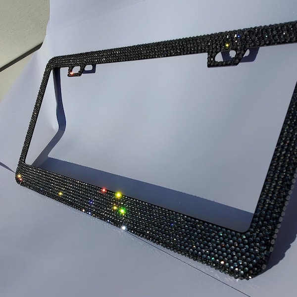Custom Rhinestone License Plate Frame, Blinged out Plate Holder with hardware, Car Accessory