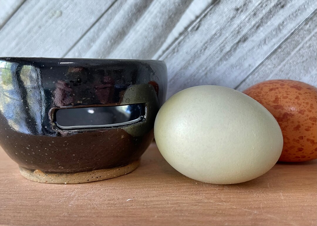 White Handmade Pottery Egg Separator Etsy