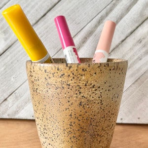 Small Handmade ceramic pottery pot,  Succulent pot, Planter pot,  Pen holder,  Desk storage, pottery tumbler, artist brush holder