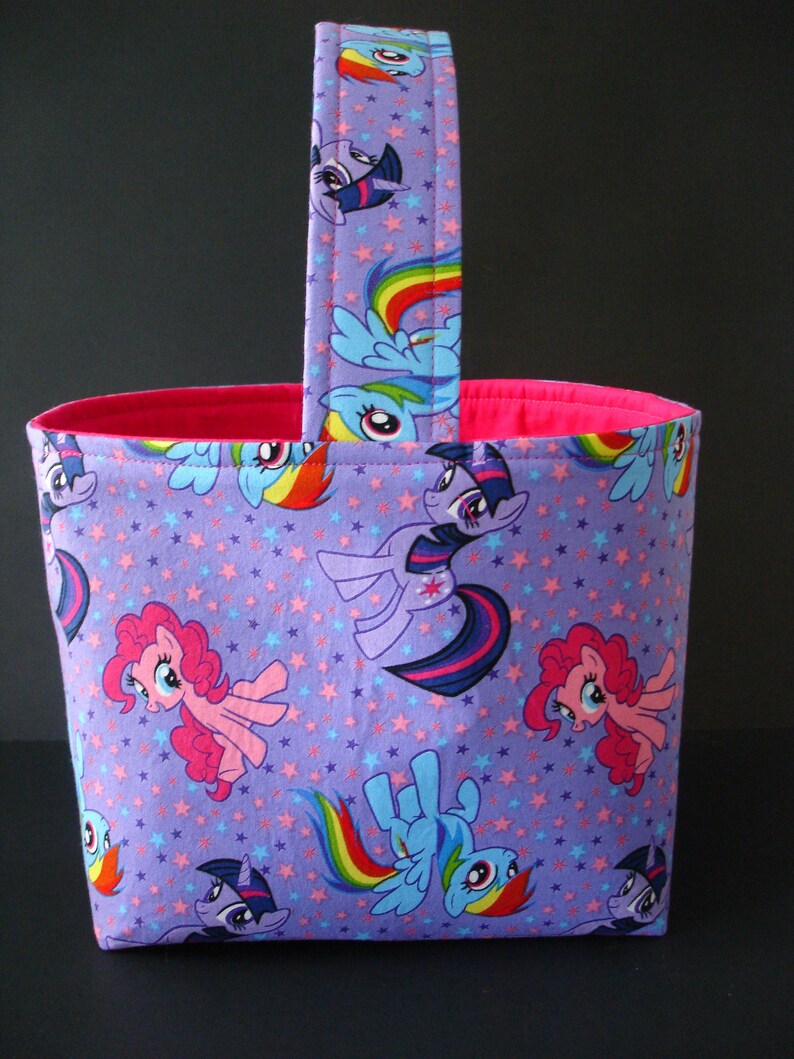 My Little Pony Basket Fabric Toy Bin My Little Pony Room Decor Girl Easter Baster My Little Pony Purple Toy Bin Fabric Book Bin