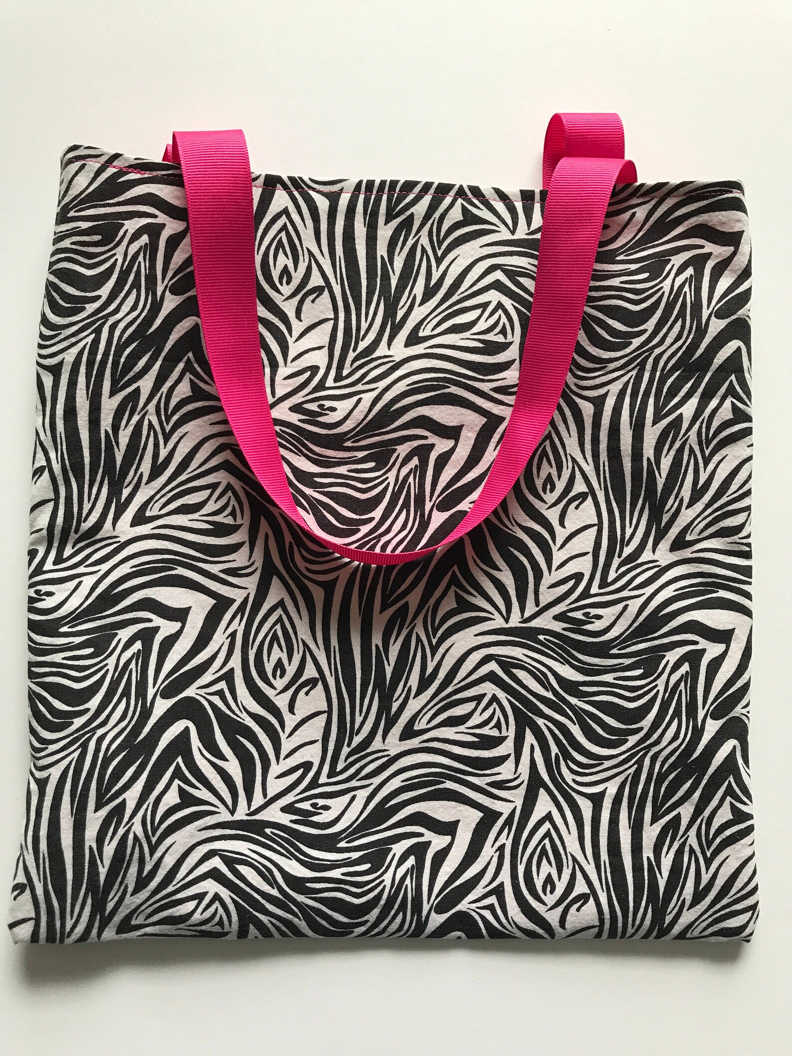Zebra Tote Pink Zebra Bag Reversible Tote Bag Small Girl Etsy