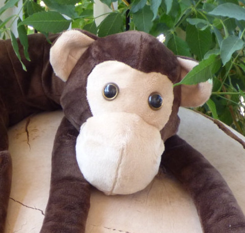 Monkey Pillow Brown Body Pillow Zoo Animal Get Well gift Etsy