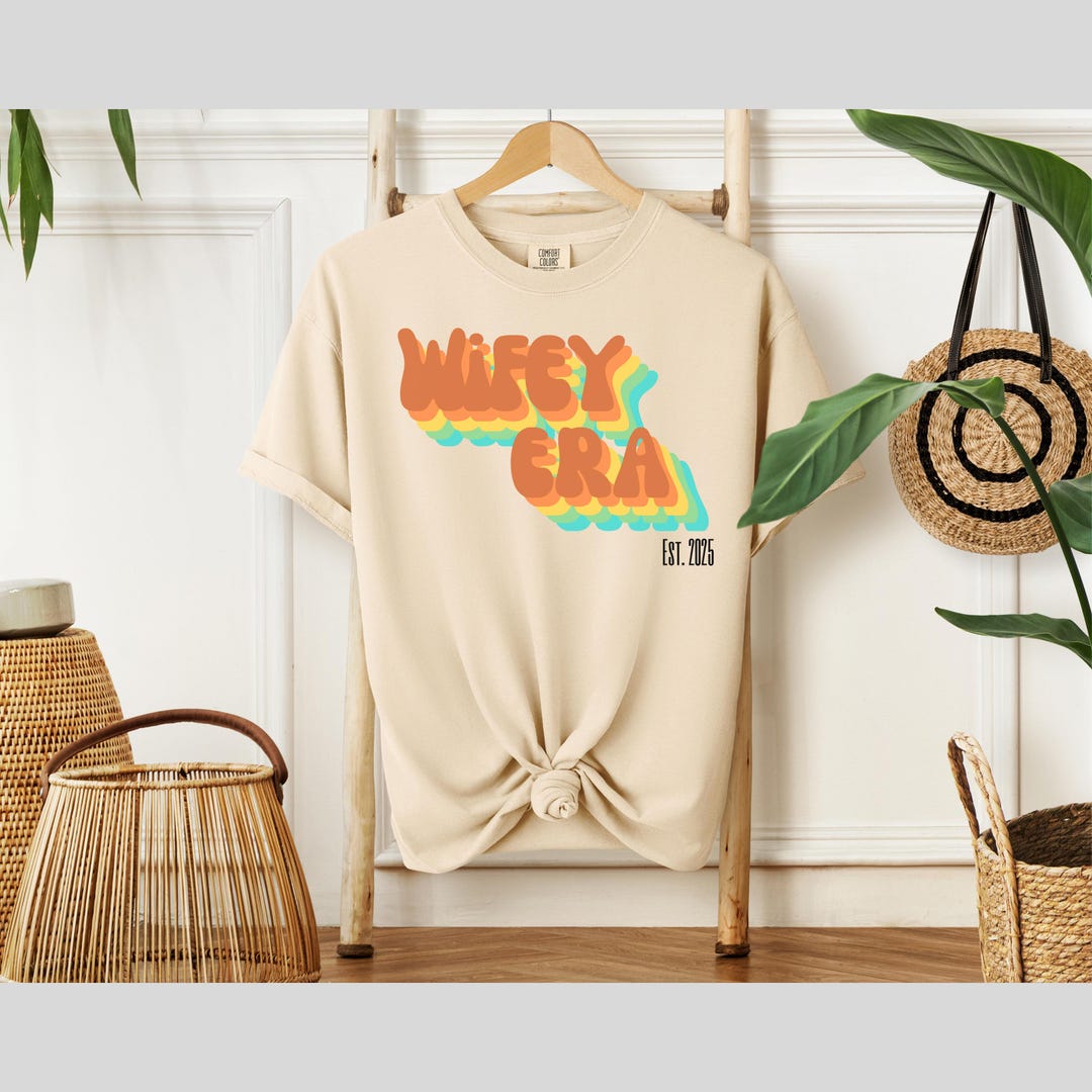 Custom Retro Wifey Era T-shirt, Personalized Wife Shirt, Bridal Party ...