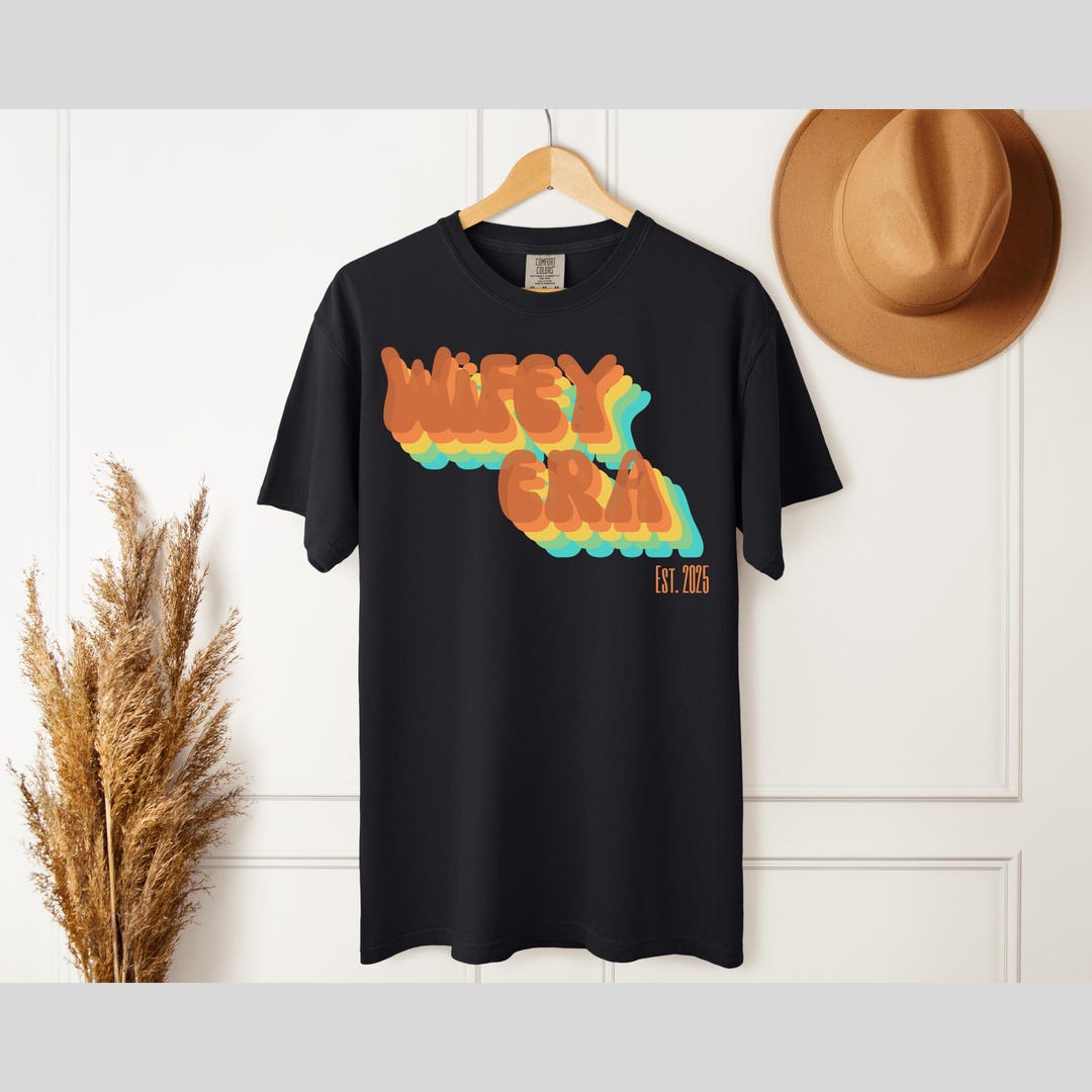 Custom Retro Wifey Era T-shirt, Personalized Wife Shirt, Bridal Party ...