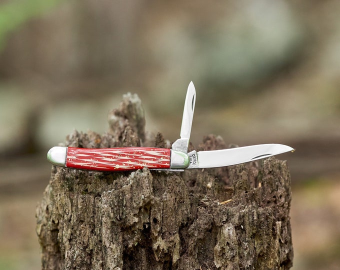 Camco Pocket Knife Red and White Sparkles