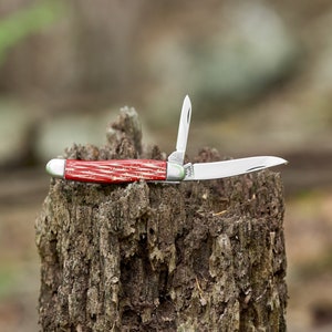Camco Pocket Knife Red and White Sparkles