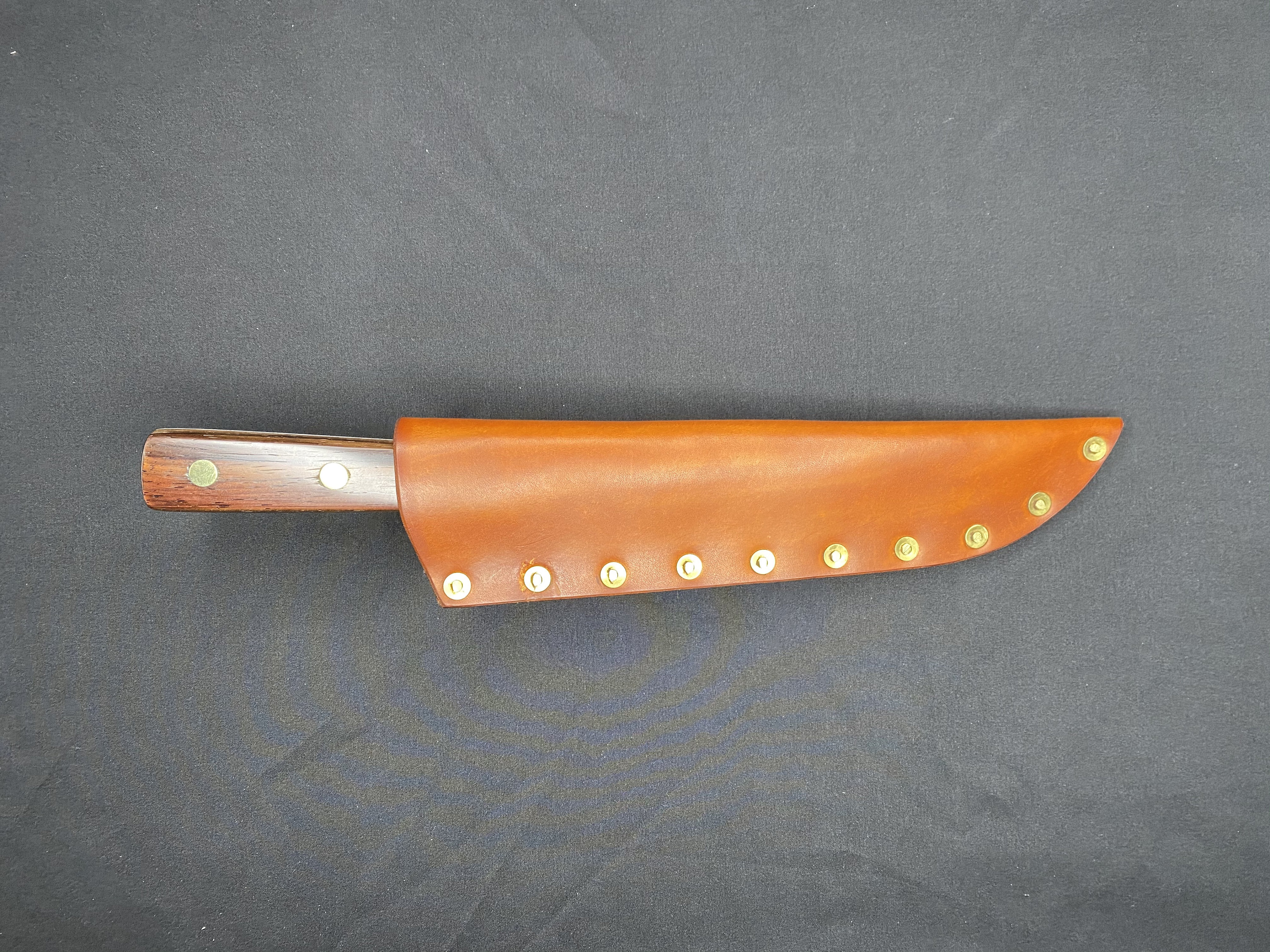 Vintage Bushcraft knife with leather sheath