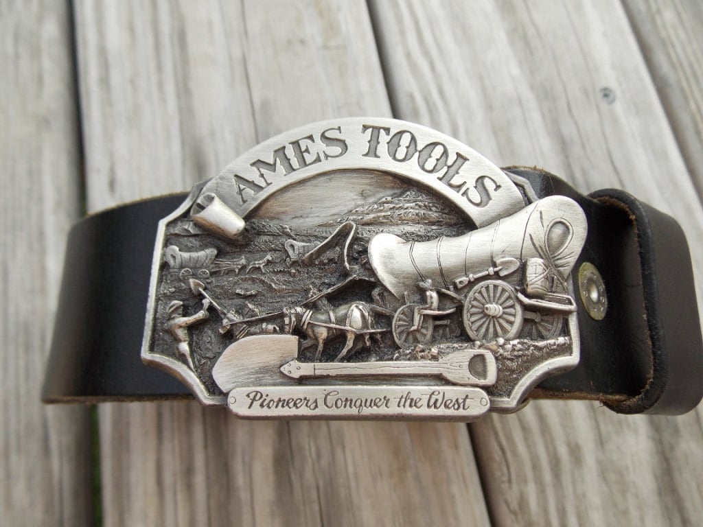 Ames Tools belty Buckle with black leather belt