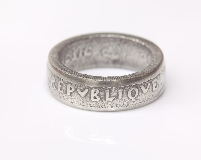 French Polynesia Coin Ring size 6 3/4