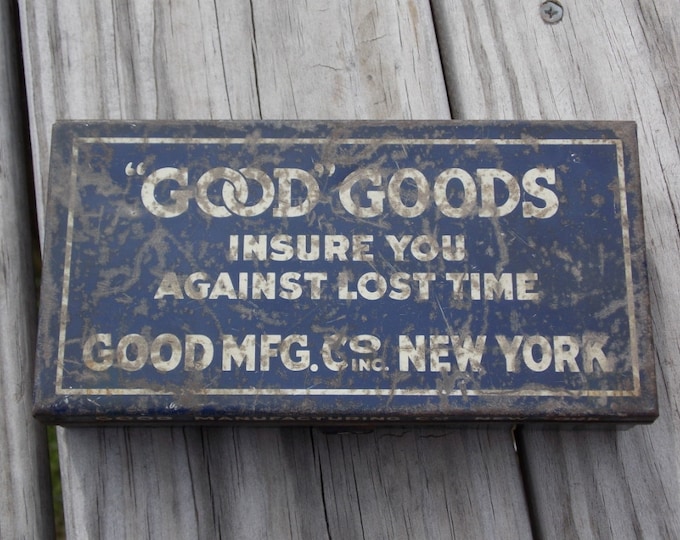 Good Goods metal parts box Vintage advertising