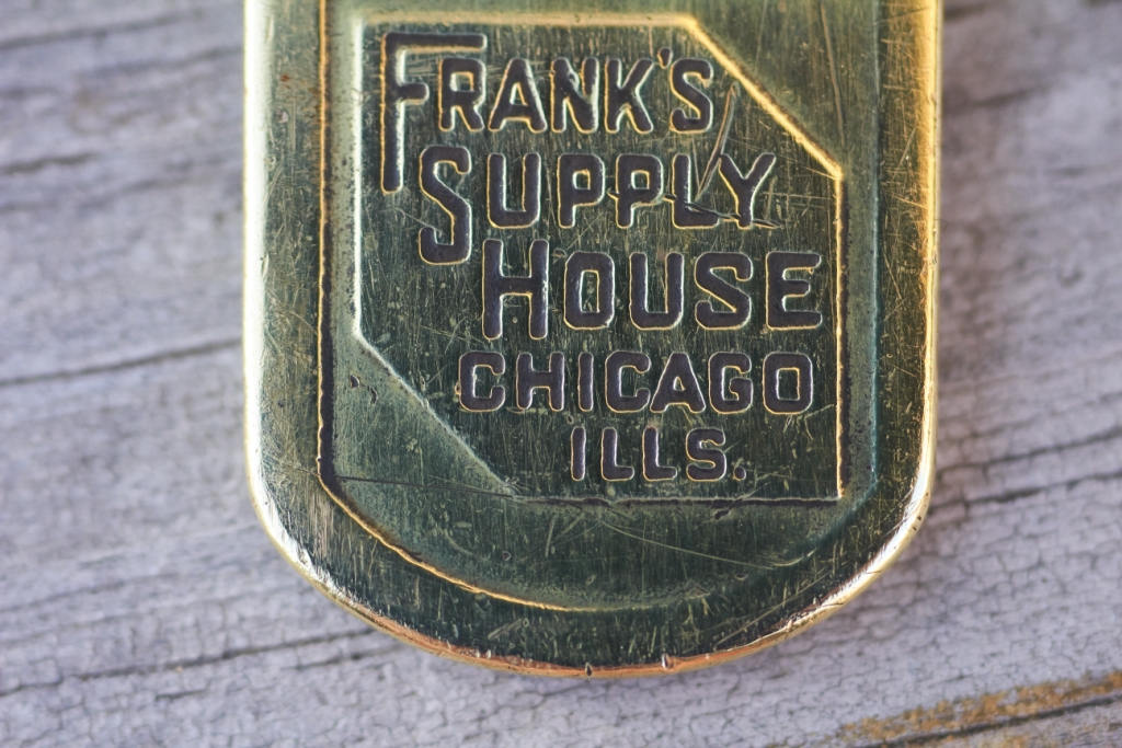 Brass Printers ruler from Franks Supply House Chicago Ill