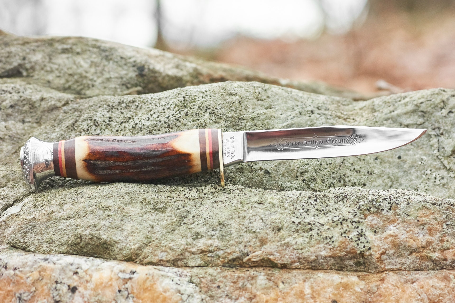 Vintage York Cutlery Co Fixed Blade Knife Solingen Germany