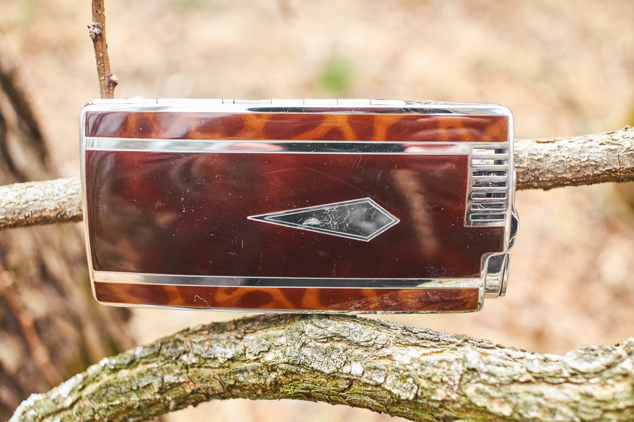 Ronson Lighter cigarette case Vintage with cloth case restored