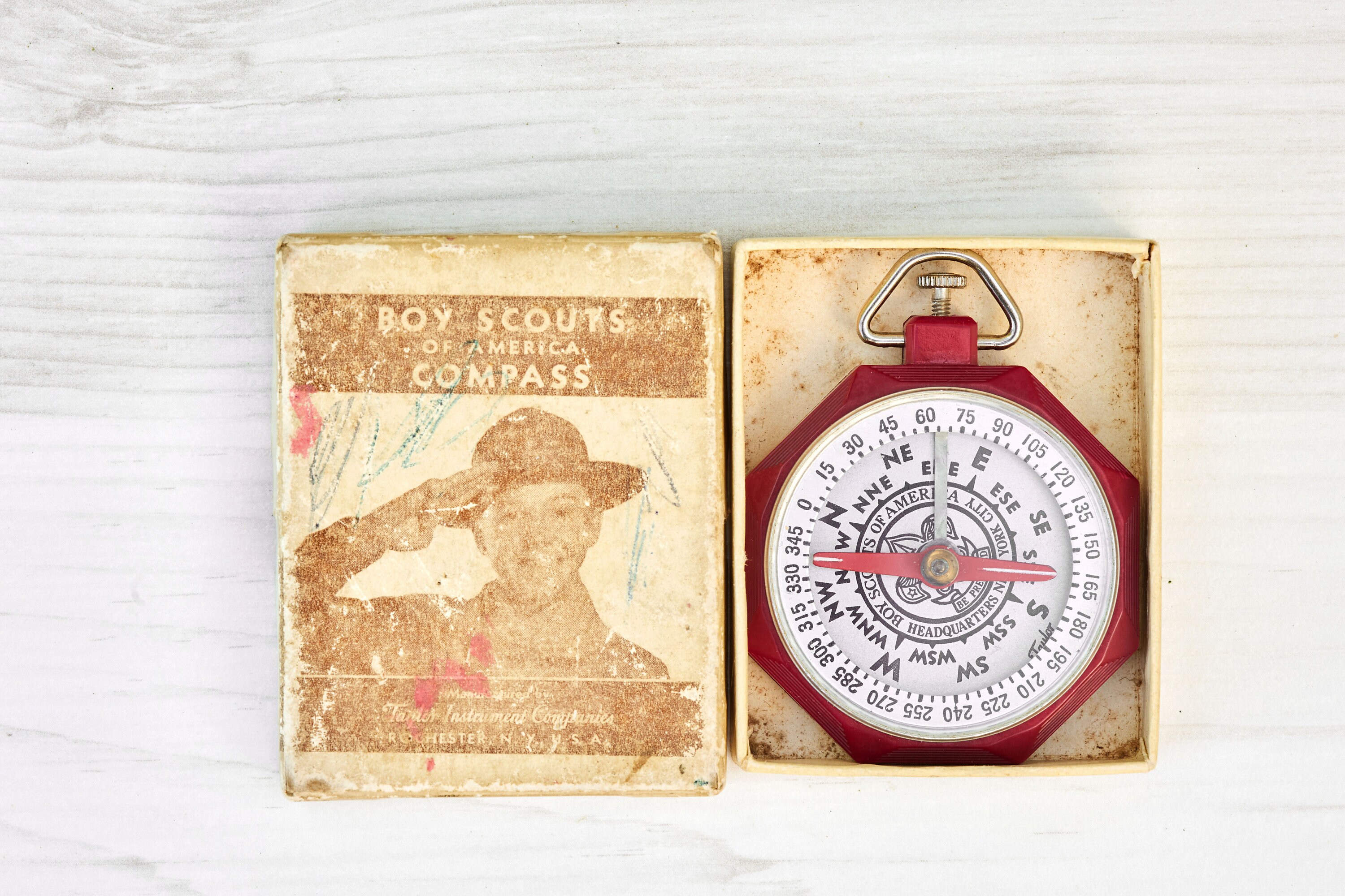 Vintage Boy Scout Compass with Original Box by Taylor Instruments
