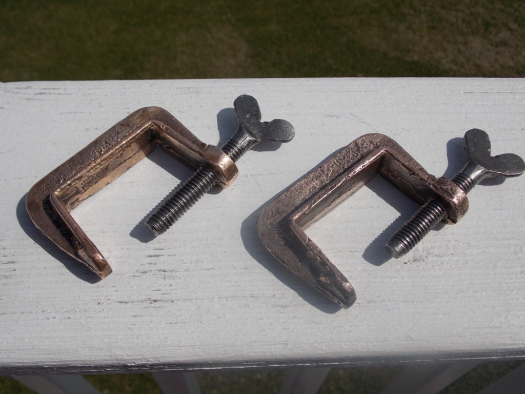 Pair of vintage Brass/Copper C clamps made by Wilton