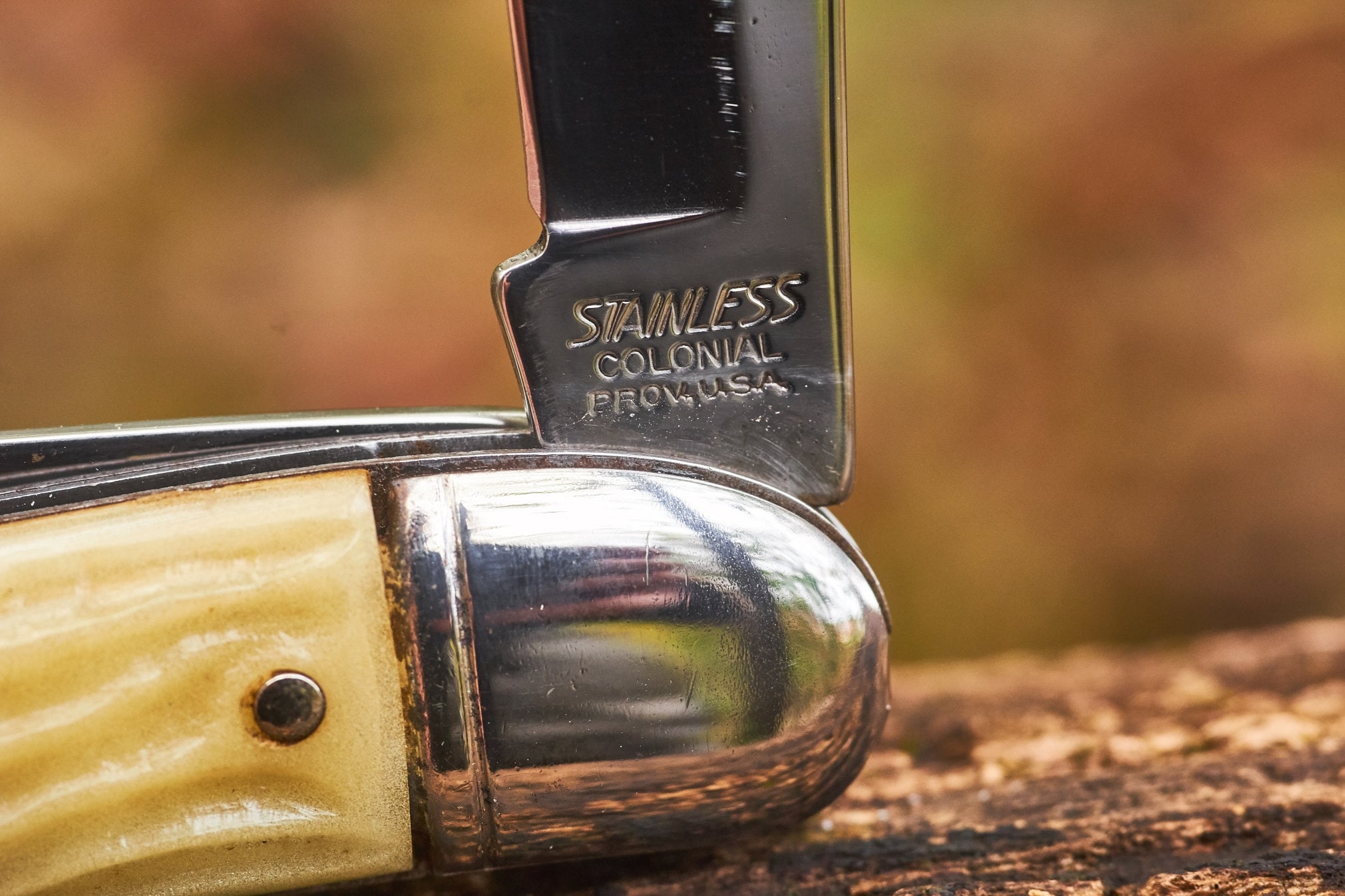 Vintage Pocket knife Colonial Fish knife glow in the dark vintage