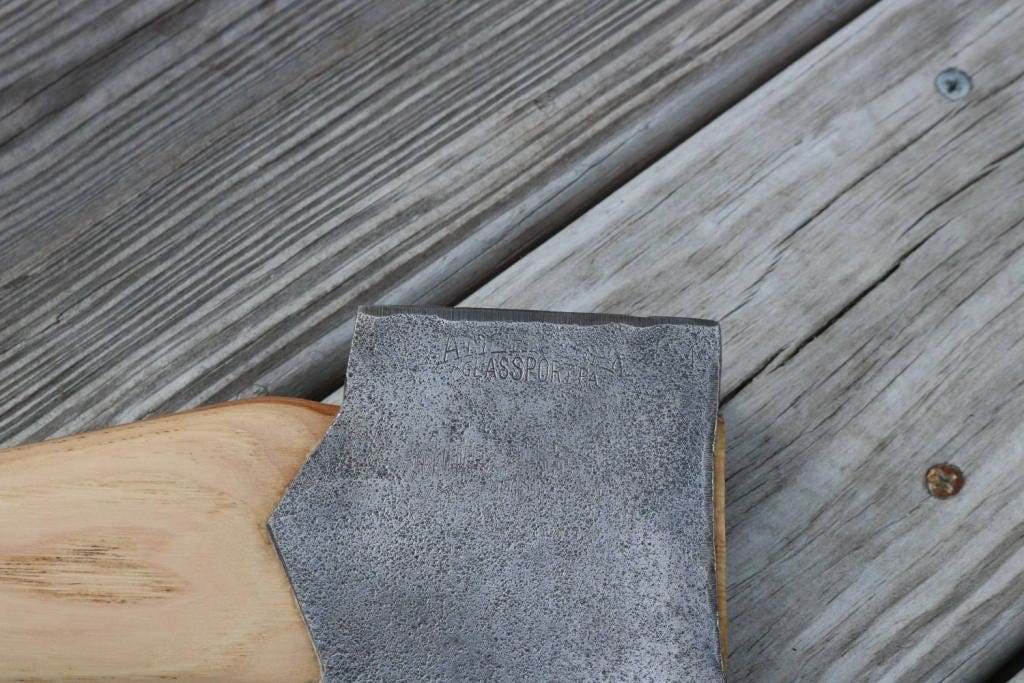 Vintage Single bit Jersey axe by Americanaxe Glassport Pa