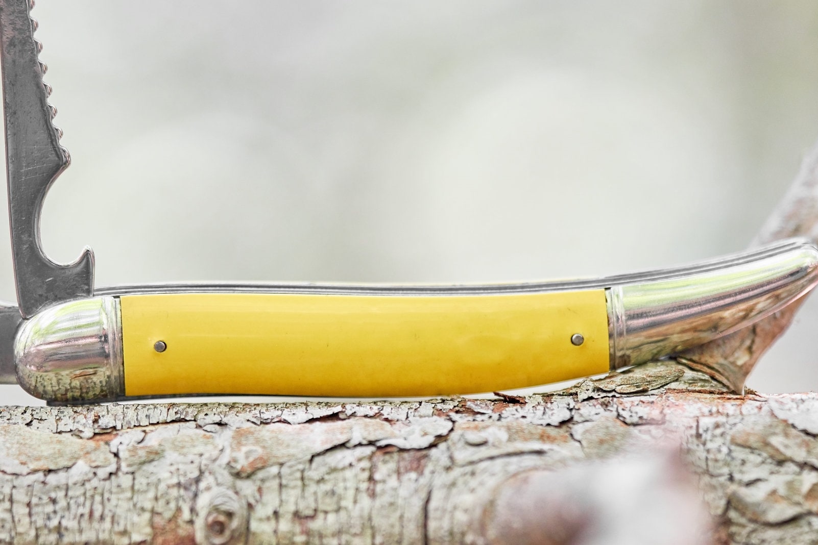 Vintage Imperial Fish knife Yellow pocket knife