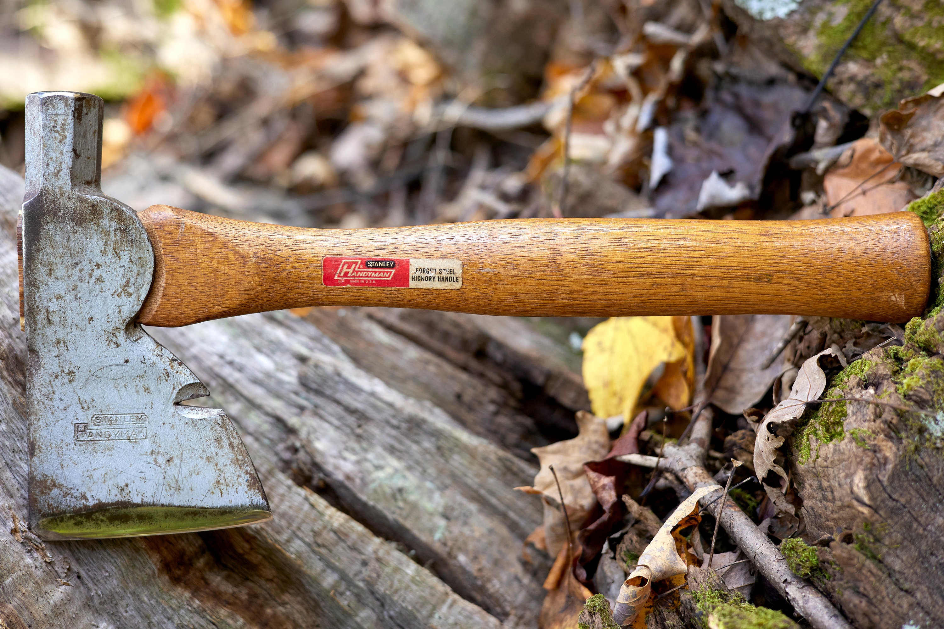 Vintage Stanley Handyman Hatchet with handmade leather sheath