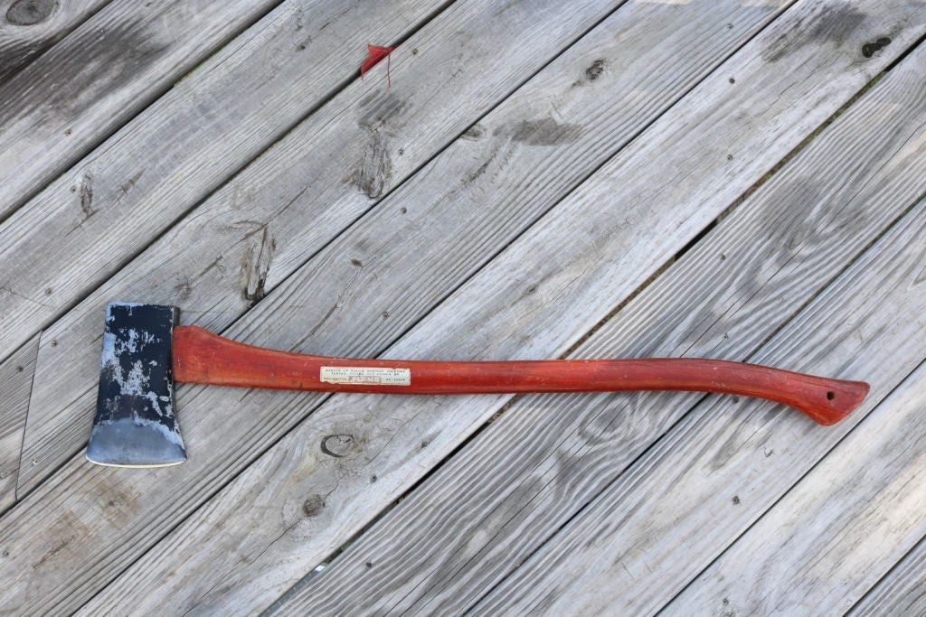 Vintage Plumb single bit axe with original factory handle