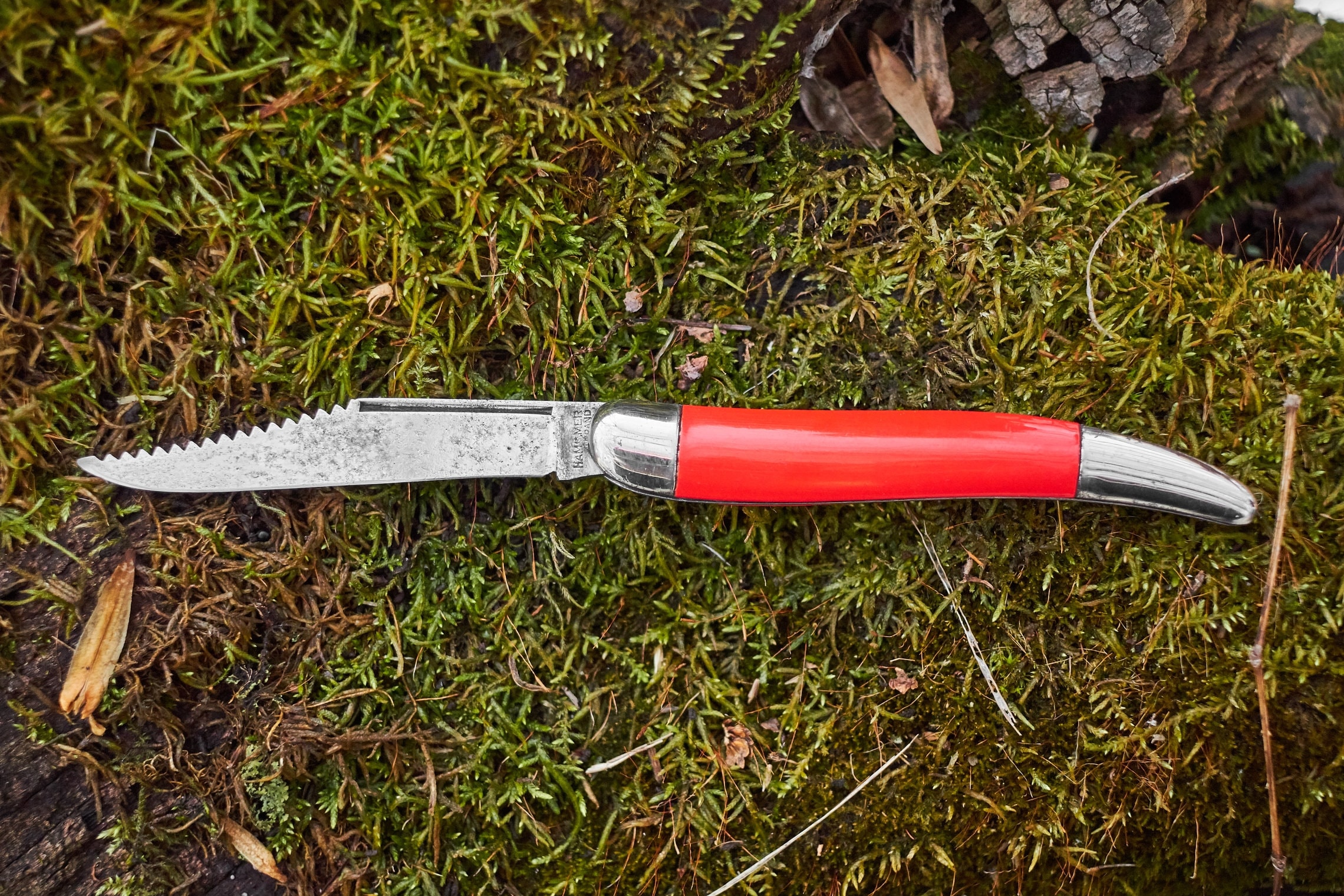 Vintage Hammer Brand single blade pocket knife Red