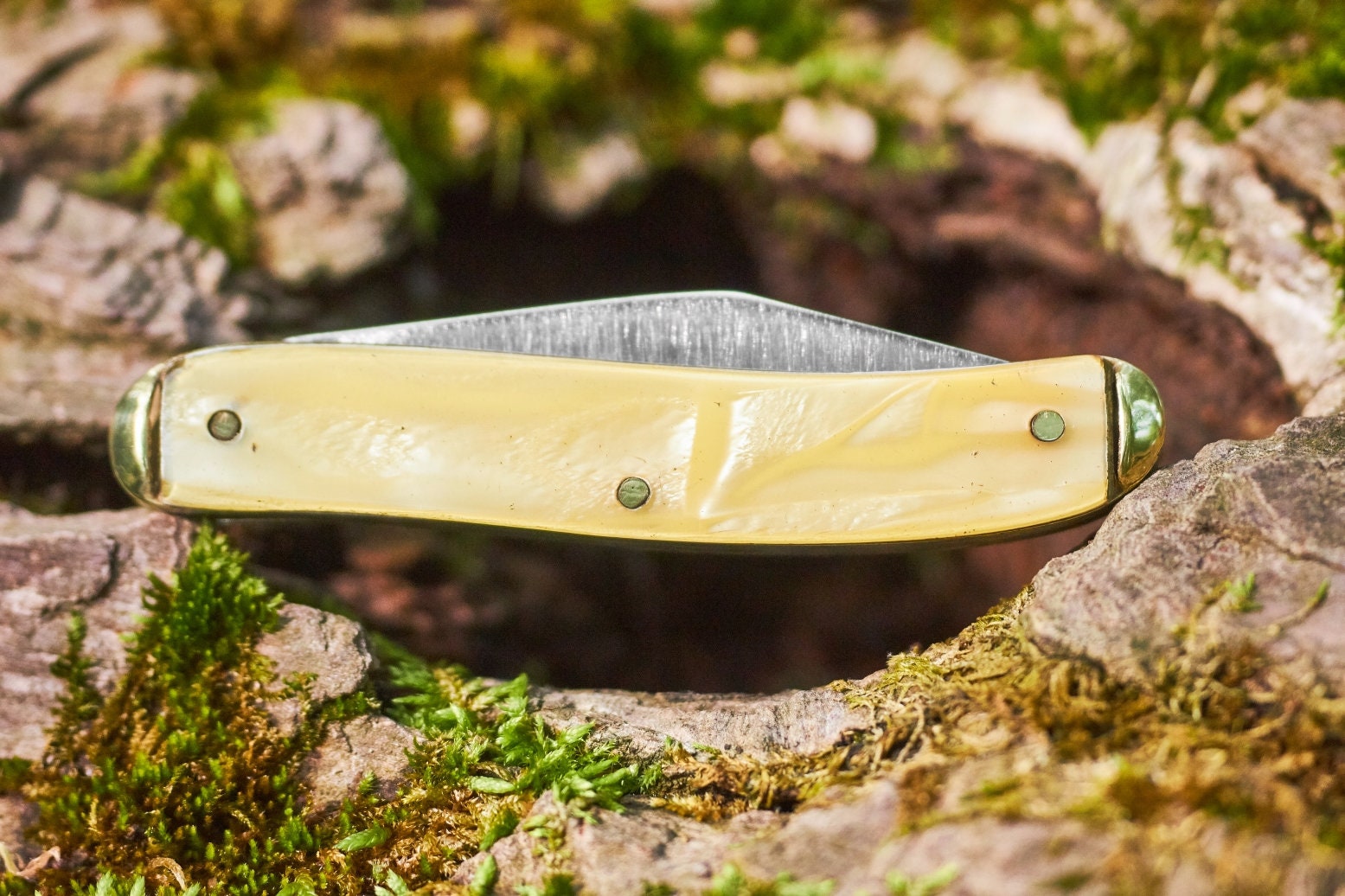 Vintage Imperial pocket knife 2 blade with brass liners